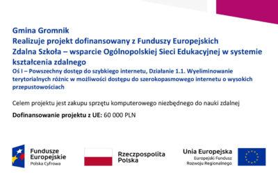 Gmina Gromnik  Realizuje projekt dofinansowany z Funduszy Europejskich